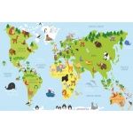 Fototapeta mapa świata zwierzęta 3661