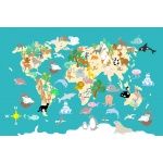 Fototapeta mapa świata zwierzęta 3709