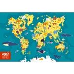 Fototapeta mapa świata zwierzęta 3765