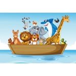 Fototapeta dla dzieci zwierzęta na łodzi 538