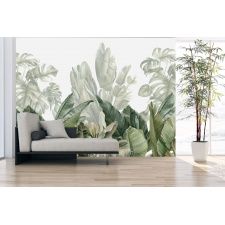 Fototapeta tropikalne rośliny w stylu fresków, liście palm 5465