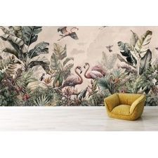 Fototapeta tropiki, egzotyczne liście, flamingi, dżungla 5486