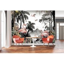 Fototapeta tropiki, egzotyczne liście, flamingi, dżungla 5487