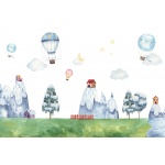  Fototapeta dla dzieci góry, balony, akwarela dwk021