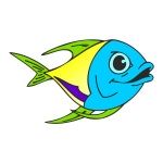 Naklejka kolorowa dla dzieci rybka 4