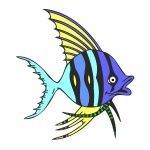 Naklejka kolorowa dla dzieci ryba skalar 25