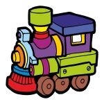 Naklejka kolorowa dla dzieci lokomotywa 41