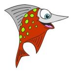 Naklejka kolorowa dla dzieci ryba 44