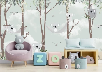  Fototapeta dla dzieci koala, koala w hamaku dwk331