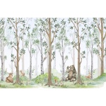 Fototapeta dla dzieci las, drzewa, leśne zwierzęta M015