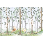 Fototapeta dla dzieci las, drzewa, leśne zwierzęta M016