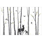  Fototapeta dla dzieci las, drzewa, zwierzęta dwk317