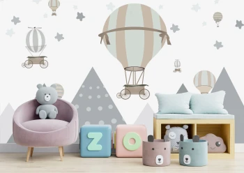  Fototapeta dla dzieci na wymiar góry, balony dwk275