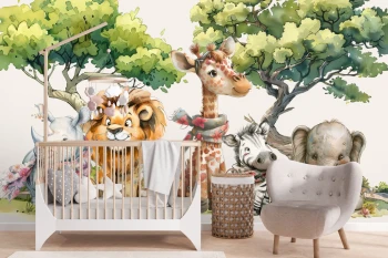  Fototapeta dla dzieci na wymiar zwierzęta safari,  M170