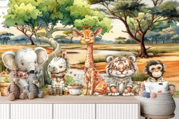  Fototapeta dla dzieci na wymiar zwierzęta safari,  M171