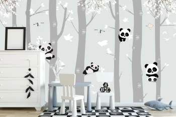  Fototapeta dla dzieci pandy, rozbawione pandy dwk332