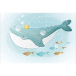 Fototapeta dla dzieci wieloryb, ocean dwk122