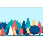 Fototapeta do pokoju dziecięcego kolorowy las, kolorowe drzewa dwk083