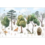 Fototapeta do pokoju dziecięcego leśne zwierzęta, las, sarna, lis, niedźwiedź dwk093