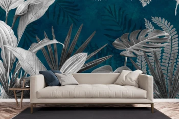  Fototapeta tropikalne liście, monstera, paproć 5553