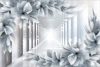 Fototapety na ścianę tunel, kwiaty 5150