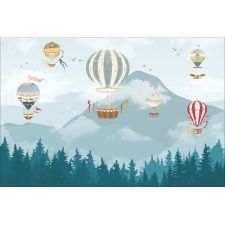 Fototapeta dla dzieci góry, balony , balony nad górami dwk192