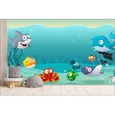 Fototapeta dla dzieci na wymiar podwodny świat, rybki, ocean, skarby dwk111