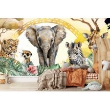 Fototapeta dla dzieci na wymiar zebra, żyrafa, słoń M125