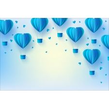 Fototapeta do pokoju dziecięcego balony, serduszka, niebieskie balony, balony w chmurach dwk163