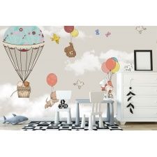 Fototapeta do pokoju dziecięcego balony, baloniki, misie dwk248
