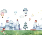  Fototapeta dla dzieci góry, balony, akwarela dwk022