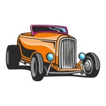 Naklejka kolorowa auto 100