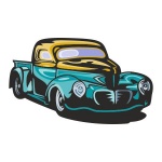 Naklejka kolorowa auto 104