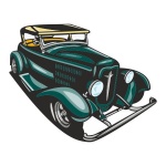 Naklejka kolorowa auto 122