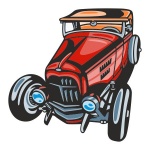 Naklejka kolorowa auto 125