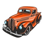 Naklejka kolorowa auto 47