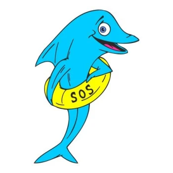  Naklejka kolorowa dla dzieci delfin 10