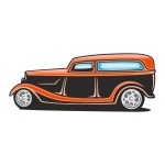 Naklejka kolorowa hot rod 38