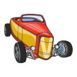 Naklejka kolorowa hot rod 90