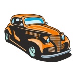 Naklejka kolorowa hot rod 92