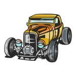 Naklejka kolorowa hot rod 120