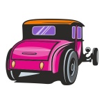 Naklejka kolorowa hot rod 121