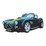 Naklejka kolorowa hot rod 136