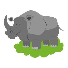 Naklejka kolorowa dla dzieci nosorożec 100