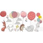 Naklejki tkaninowe zestaw 11 zwierzątka z balonami