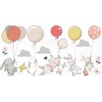 Naklejki tkaninowe zestaw 13 zwierzątka z balonami