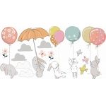 Naklejki tkaninowe zestaw 14 zwierzątka z balonami