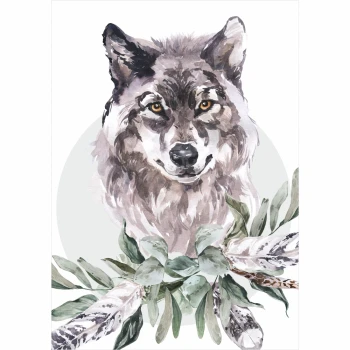  Plakat dla dzieci wilk PS017