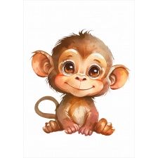 Plakat dla dzieci małpka PS224