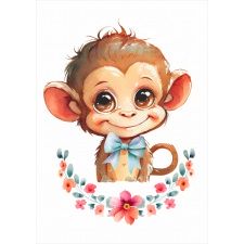 Plakat dla dzieci małpka PS245